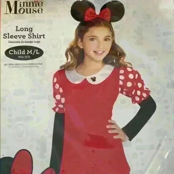 New Minnie Mouse long sleeve shirt. Size s/m and m/l costume - Picture 1 of 3